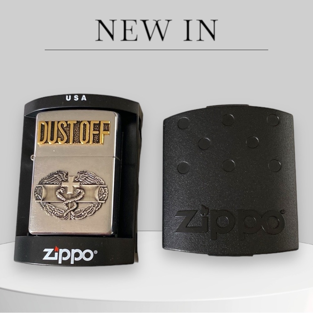 ZIPPO RARE NWT Brushed Chrome Dust Off Lighter.